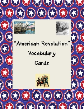 Preview of American Revolution Vocabulary Cards with Pictures
