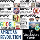 American Revolution Vocabulary Word Wall Cards | Includes 