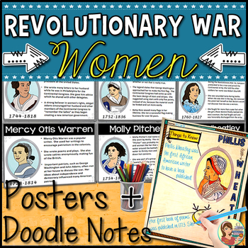 Preview of American Revolution WOMEN Presentation Posters & Doodle Notes