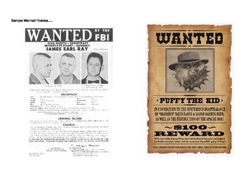 Preview of American Revolution:  Wanted Poster Assignment