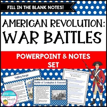 Preview of American Revolution - War Battles PowerPoint, Notes, and Foldable Set