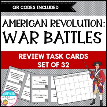 Preview of American Revolution - War Battles Review Task Cards - Set of 32