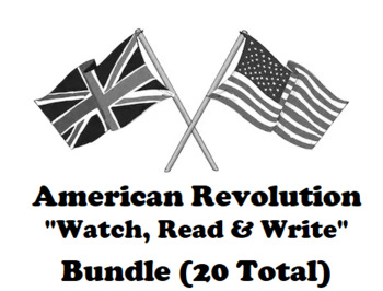 Preview of American Revolution "Watch, Read & Answer" Online Assignment Bundle (WORD)