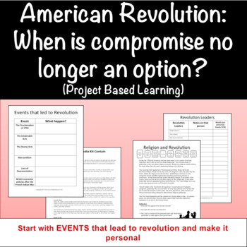 Preview of American Revolution: When is compromise no longer an option? (PBL)