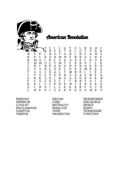 Preview of American Revolution Word Search