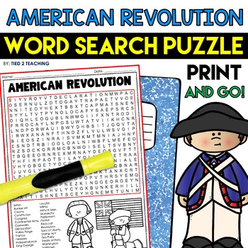 American Revolution Word Search Activity by Tied 2 Teaching | TpT