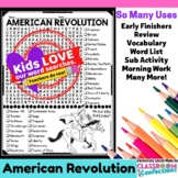 American Revolution Word Search Activity: Revolutionary Wa