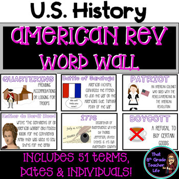 Preview of American Revolution Word Wall