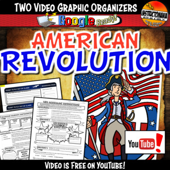 Preview of American Revolution YouTube Video Graphic Organizer Notes Doodle Style Activity