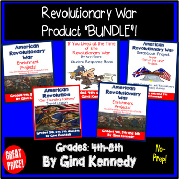 American Revolutionary War Bundle Projects Book Reports And More