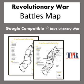 Preview of American Revolutionary War Battle Map  (Google Compatible)
