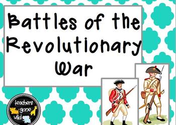 Preview of American Revolutionary War Battles PowerPoint and Notes Chart