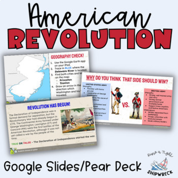 Preview of American Revolutionary War Interactive Pear Deck Google Slides