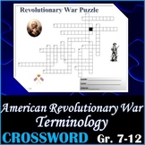 American Revolutionary War Terminology Crossword Puzzle Ac
