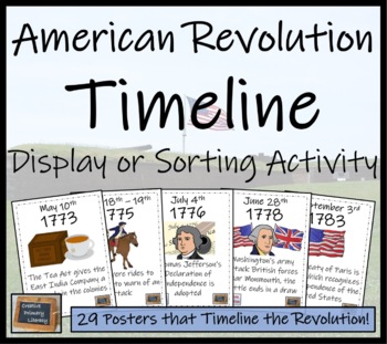 Preview of American Revolutionary War Timeline Display Research and Sorting Activity
