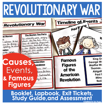 Preview of American Revolutionary War Unit Causes, Events, and Famous Figures