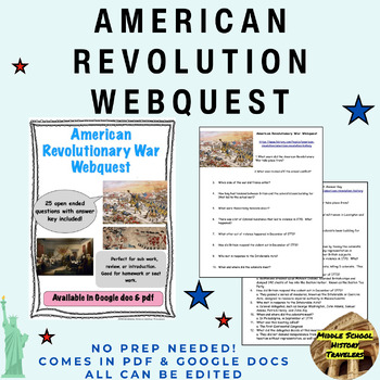 Preview of American Revolutionary War Webquest (American Revolution)