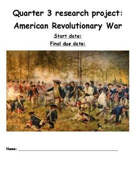 Preview of American Revolutionary War research project