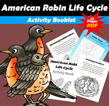 Preview of American Robin Life Cycle Activity Book PDF