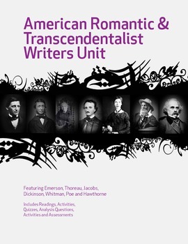 Preview of American Romantic and Transcendentalist Writers Unit