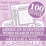 American Scientists Word Search Puzzle Worksheet Activity 