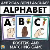 ASL American Sign Language Alphabet Posters and Matching Cards