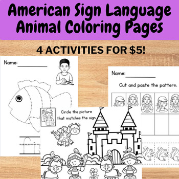 Preview of American Sign Language (ASL) Animal Activity Pages!