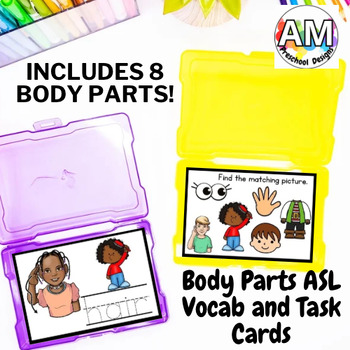 Preview of American Sign Language (ASL) Body Parts Vocab Cards Freebie
