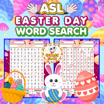 Preview of American Sign Language (ASL ) Easter Word Search Puzzles Activities