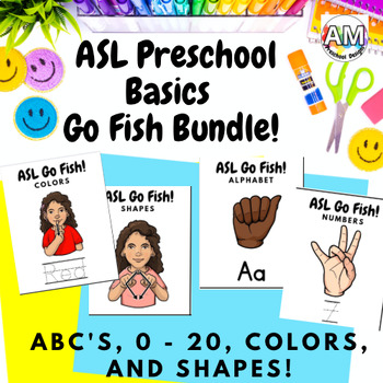Preview of American Sign Language (ASL) Go Fish Games - colors, shapes, 0 - 20 and A-Z