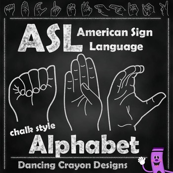 Preview of ASL American Sign Language:  ASL Hand Sign Alphabet: Chalk