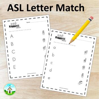 Preview of American Sign Language (ASL) Letter Match
