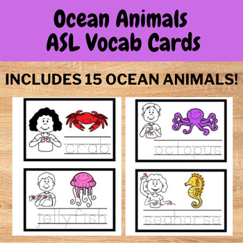 American Sign Language (ASL) Ocean Animal Vocab Cards by AM Preschool ...