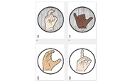American Sign Language (ASL) Posters Shiplap and White Bac
