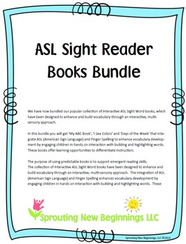 Preview of American Sign Language (ASL) ~Sight Reader Books Bundled
