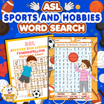 Preview of American Sign Language (ASL ) Sports & Hobbies Word Search Puzzles Activities