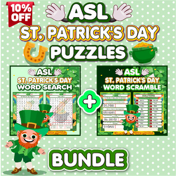 Preview of American Sign Language (ASL ) St. Patrick's Day Puzzles Activities