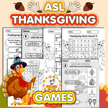 Preview of American Sign Language (ASL ) Thanksgiving Games and Activities