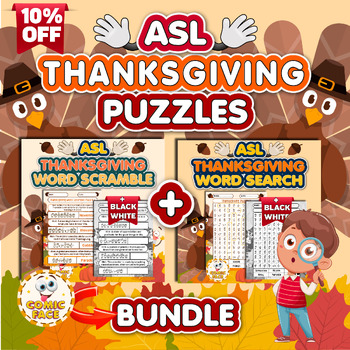 Preview of American Sign Language (ASL ) Thanksgiving Puzzles Activities