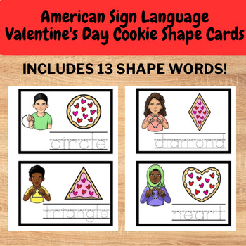 Preview of American Sign Language (ASL) Valentine’s Day Cookie Shape Vocab Cards
