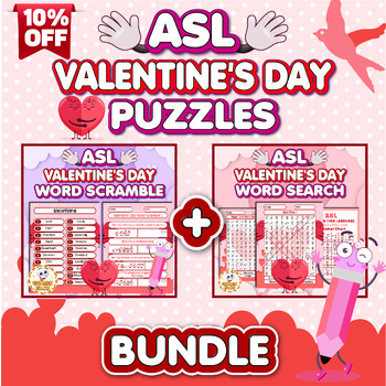 Preview of American Sign Language (ASL ) Valentine's Day Puzzles Activities