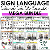 ASL Word Wall Cards - Sign Language MEGA BUNDLE