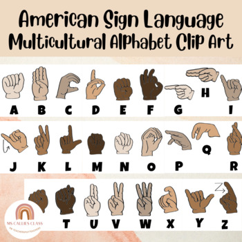 Preview of American Sign Language Alphabet Clip Art Hand Signs- ASL