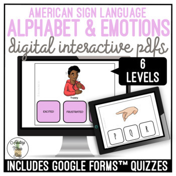 Preview of Sign Language ASL Alphabet & Emotions Digital Activities