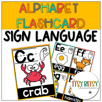 Preview of ASL Alphabet Poster Flashcard Set - American Sign Language