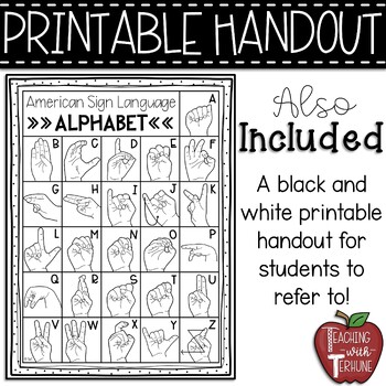 American Sign Language Alphabet Posters {with Editable Stripe} | TPT