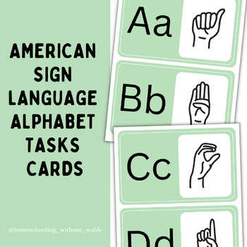 Preview of American Sign Language Alphabet Tasks Cards // Preschool +
