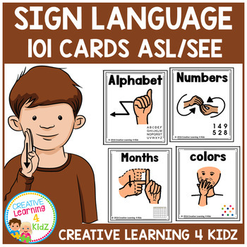Preview of American Sign Language Cards Set 1 ASL/SEE