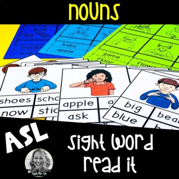 Preview of American Sign Language Centers Read Sight Words  NOUNS