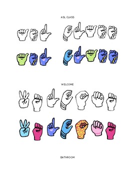 Preview of American Sign Language Classroom Deco: Common Labels